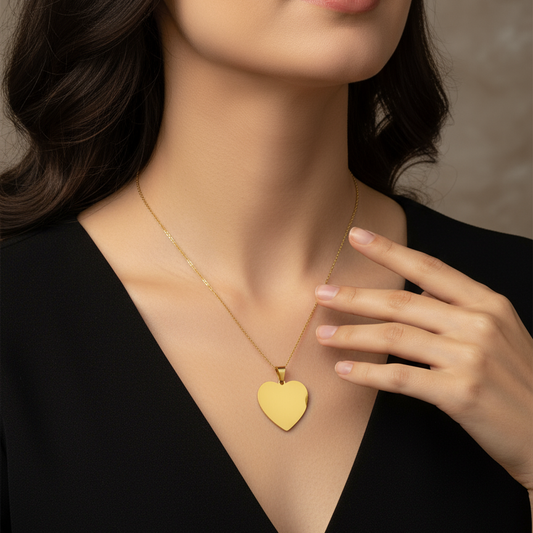 Big Heart Necklace with Custom Engraving