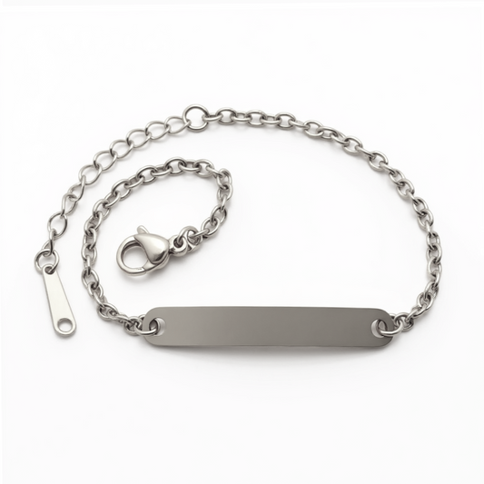 Minimalist Bar Bracelet with Custom Engraving