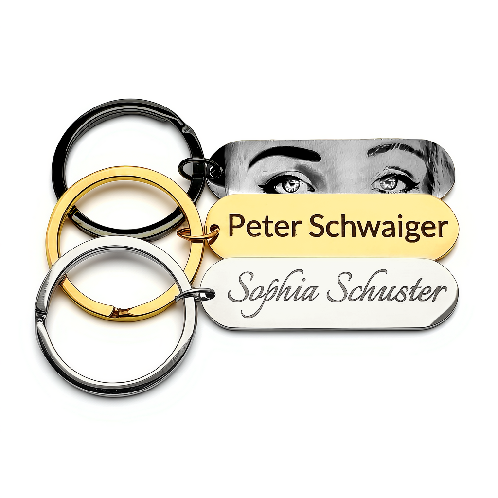 Bar Keychain Pendant with Engraving