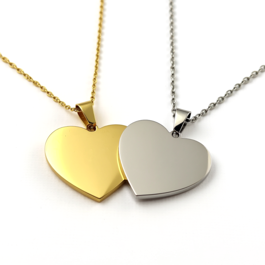 Big Heart Necklace with Custom Engraving