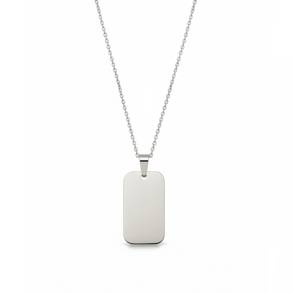 Large Rectangular Pendant with Necklace and Custom Engraving