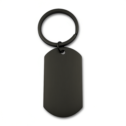 Brushed Dog Tag Keychain Pendant with Engraving