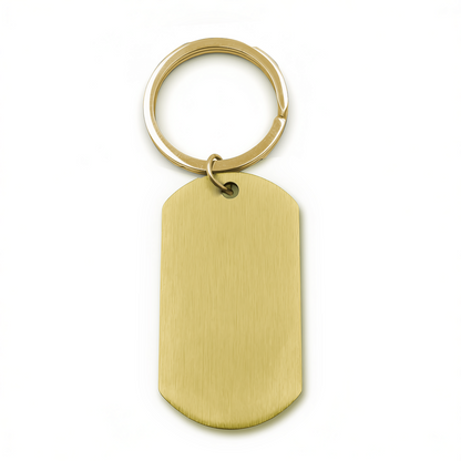 Brushed Dog Tag Keychain Pendant with Engraving