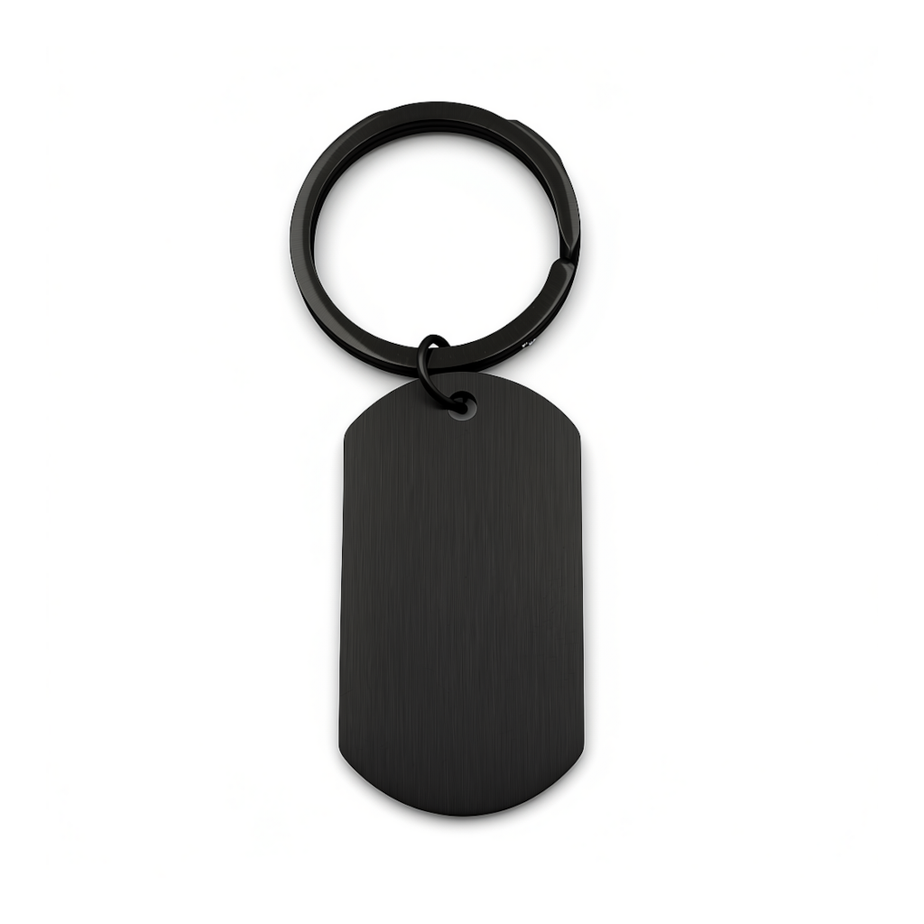Brushed Dog Tag Keychain Pendant with Engraving