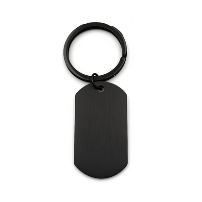 Brushed Dog Tag Keychain Pendant with Engraving