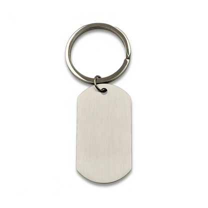 Brushed Dog Tag Keychain Pendant with Engraving