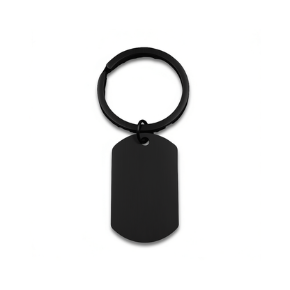 Brushed Dog Tag Keychain Pendant with Engraving