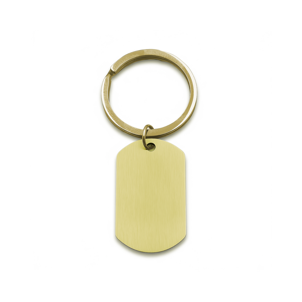 Brushed Dog Tag Keychain Pendant with Engraving