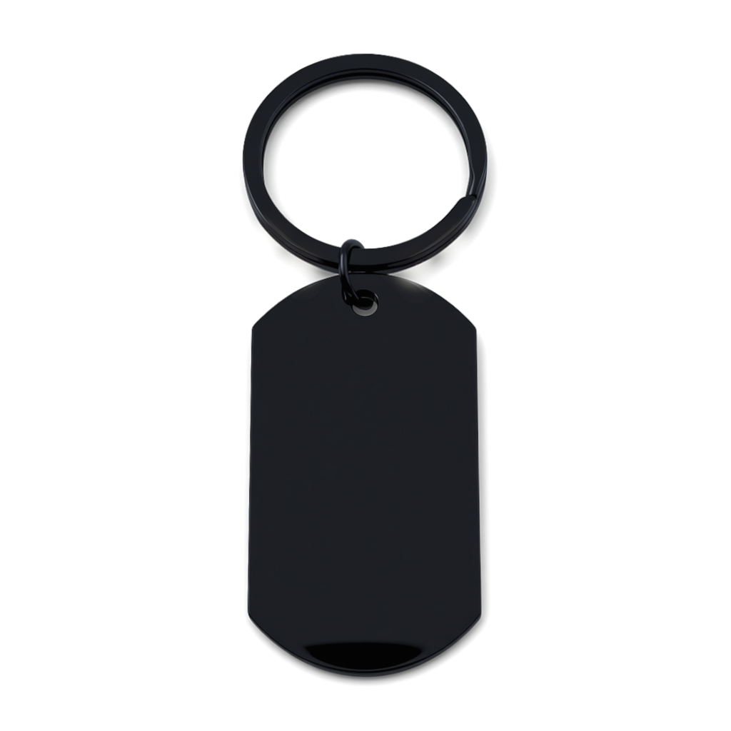 Polished Dog Tag Keychain Pendant with Engraving