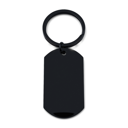 Polished Dog Tag Keychain Pendant with Engraving