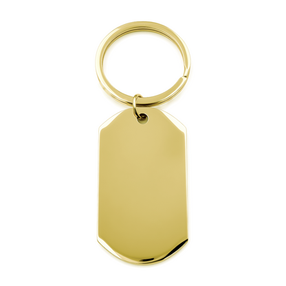 Polished Dog Tag Keychain Pendant with Engraving