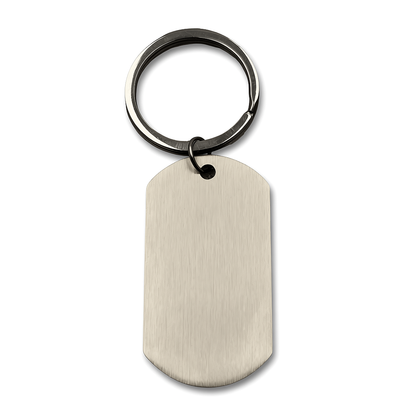 Brushed Dog Tag Keychain Pendant with Engraving