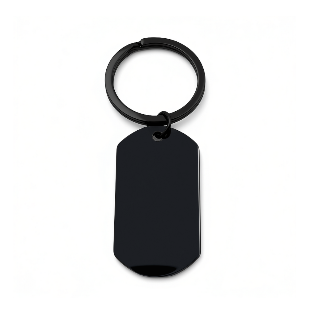 Polished Dog Tag Keychain Pendant with Engraving