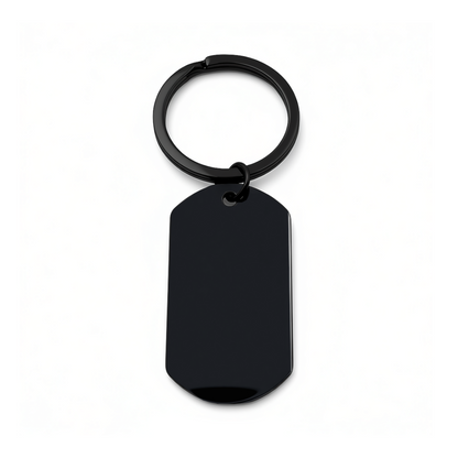 Polished Dog Tag Keychain Pendant with Engraving