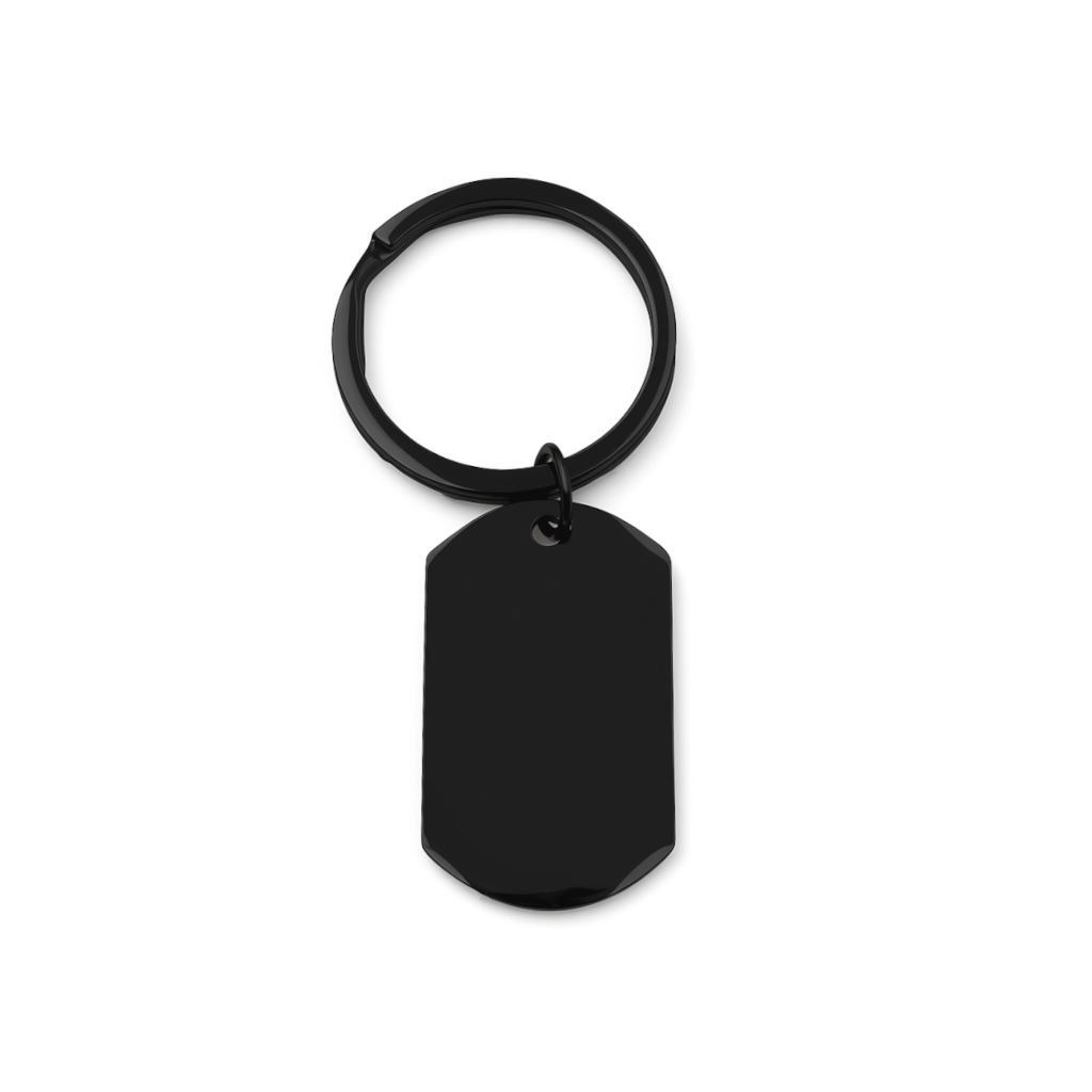 Polished Dog Tag Keychain Pendant with Engraving