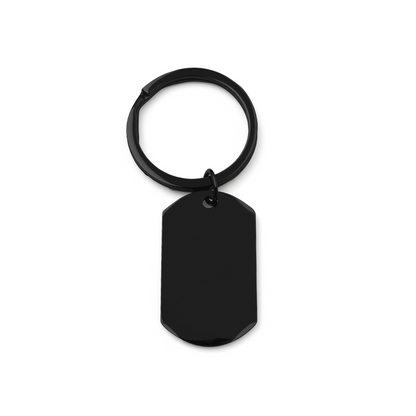 Polished Dog Tag Keychain Pendant with Engraving