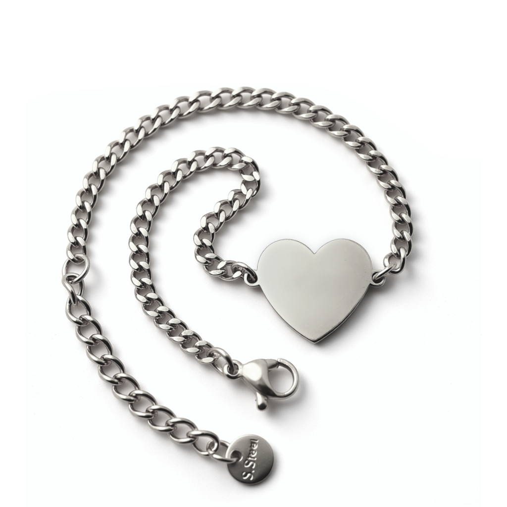 Heart Bracelet with Custom Engraving