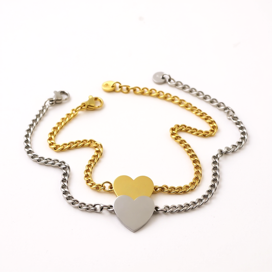 Heart Bracelet with Custom Engraving