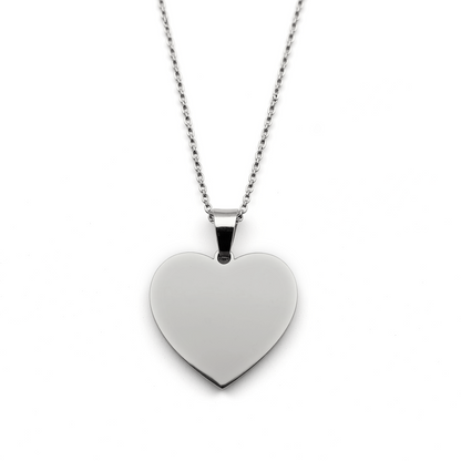 Big Heart Necklace with Custom Engraving