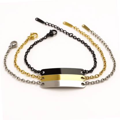 Minimalist Bar Bracelet with Custom Engraving