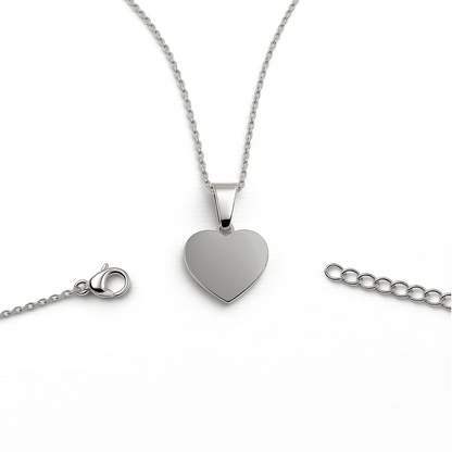 Small Heart Pendant with Necklace and Custom Engraving