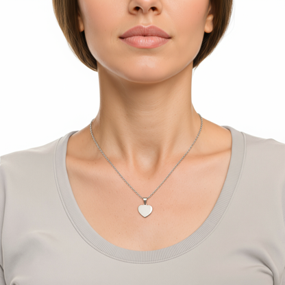Small Heart Pendant with Necklace and Custom Engraving