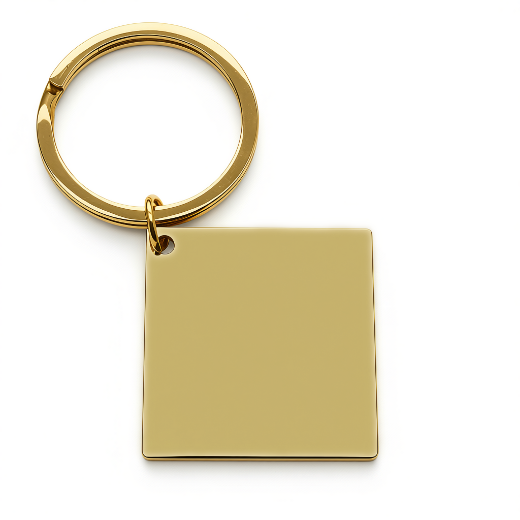 Square Keychain Pendant with Custom Engraving