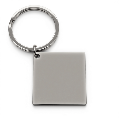 Square Keychain Pendant with Custom Engraving