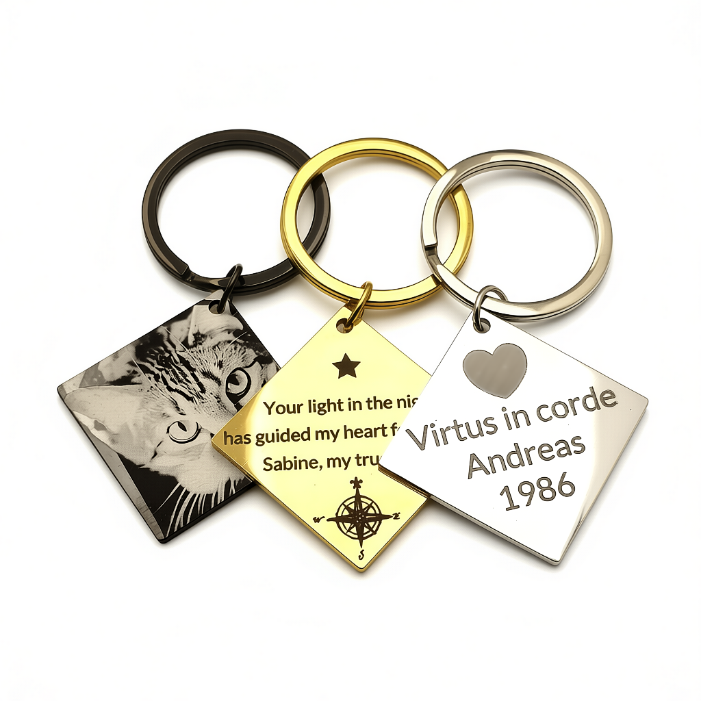 Square Keychain Pendant with Custom Engraving