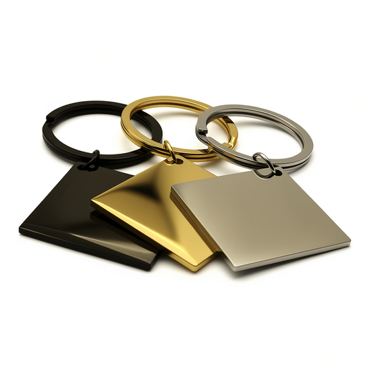 Square Keychain Pendant with Custom Engraving